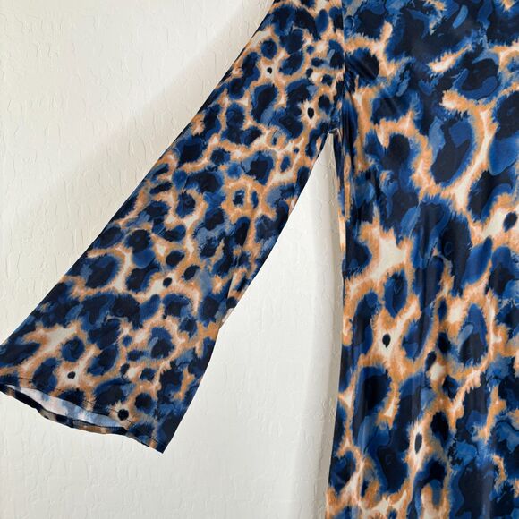 Anthropologie Blue and Tan Maxi Dress - Picture 4 of 6